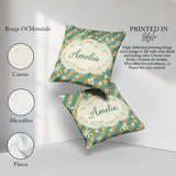 Custom Name Gold Glitter Stripe Stars Snowflakes Festive Pattern Square Filled Cushion Throw Pillow Sofa Bed Home Decor Zip Washable UK Made