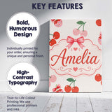 Personalised Name Cute Cherry Fruit with Custom  Unique Gift Idea Elegant Feature Canvas Wall Art Print Decor Picture Ready to Hang