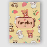 Personalised Name Cute Animals Bear Custom  Stylish Home Interior Elegant Feature Canvas Wall Art Print Decor Picture Ready to Hang
