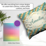Custom Name Gold Glitter Stripe Stars Snowflakes Festive Pattern Square Filled Cushion Throw Pillow Sofa Bed Home Decor Zip Washable UK Made