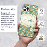 Gold Glitter Stripe Stars Snowflakes Festive Custom Name Protective Phone Case Mobile Cover Durable Everyday Smartphone Shock Resistant