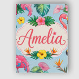 Personalised Name Tropical Flamingo Bird Custom  Unique Gift Idea Elegant Feature Canvas Wall Art Print Decor Picture Ready to Hang