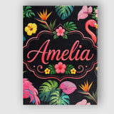 Personalised Name Tropical Flamingo Bird Custom  Unique Gift Idea Elegant Feature Canvas Wall Art Print Decor Picture Ready to Hang
