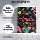 Personalised Name Tropical Flamingo Bird Custom  Unique Gift Idea Elegant Feature Canvas Wall Art Print Decor Picture Ready to Hang