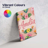 Personalised Name Tropical Flamingo Bird Custom  Unique Gift Idea Elegant Feature Canvas Wall Art Print Decor Picture Ready to Hang