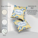 Custom Name Dolphin Stingray Starfish Ocean Sea Life Warm Beige Square Filled Cushion Throw Pillow Sofa Bed Home Decor Zip Washable UK Made
