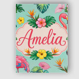 Personalised Name Tropical Flamingo Bird Custom  Unique Gift Idea Elegant Feature Canvas Wall Art Print Decor Picture Ready to Hang
