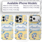 Cute Dolphin Stingray Starfish Ocean Sea Life Custom Name Protective Phone Case Mobile Cover Durable Everyday Smartphone Shock Resistant