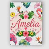 Personalised Name Tropical Flamingo Bird Custom  Unique Gift Idea Elegant Feature Canvas Wall Art Print Decor Picture Ready to Hang
