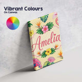 Personalised Name Tropical Flamingo Bird Custom  Unique Gift Idea Elegant Feature Canvas Wall Art Print Decor Picture Ready to Hang