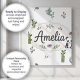 Personalised Name Cute Panda Bear with Custom  Modern Room Accent Elegant Feature Canvas Wall Art Print Decor Picture Ready to Hang