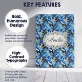 Personalised Name Blue Jay Bird Artistic Foliage Painterly Botanical Custom  Home Canvas Wall Art Print Decor Picture Ready to Hang