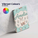 Personalised Name Cute Alpaca Llama Farm Custom  Unique Gift Idea Elegant Feature Canvas Wall Art Print Decor Picture Ready to Hang