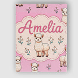 Personalised Name Cute Alpaca Llama Farm Custom  Unique Gift Idea Elegant Feature Canvas Wall Art Print Decor Picture Ready to Hang