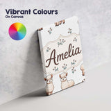 Personalised Name Cute Alpaca Llama Farm Custom  Unique Gift Idea Elegant Feature Canvas Wall Art Print Decor Picture Ready to Hang