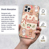 Cute Baby Animals Bear Sheep Sloth Strawberry Custom Name Protective Phone Case Mobile Cover Durable Everyday Smartphone Shock Resistant