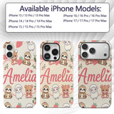 Cute Baby Animals Bear Sheep Sloth Strawberry Custom Name Protective Phone Case Mobile Cover Durable Everyday Smartphone Shock Resistant