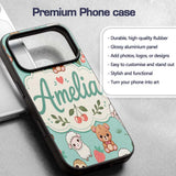 Cute Baby Animals Bear Sheep Sloth Strawberry Custom Name Protective Phone Case Mobile Cover Durable Everyday Smartphone Shock Resistant