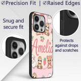 Cute Baby Animals Bear Sheep Sloth Strawberry Custom Name Protective Phone Case Mobile Cover Durable Everyday Smartphone Shock Resistant