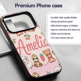 Cute Baby Animals Bear Sheep Sloth Strawberry Custom Name Protective Phone Case Mobile Cover Durable Everyday Smartphone Shock Resistant