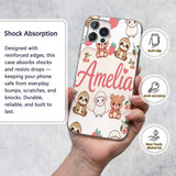 Cute Baby Animals Bear Sheep Sloth Strawberry Custom Name Protective Phone Case Mobile Cover Durable Everyday Smartphone Shock Resistant