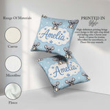 Custom Name Cute Koala Bears with Stars Blue Background Seamless Square Filled Cushion Throw Pillow Sofa Bed Home Decor Zip Washable UK Made