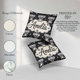 Custom Name Koala Bears with Stars Dark Grey Background Seamless Square Filled Cushion Throw Pillow Sofa Bed Home Decor Zip Washable UK Made