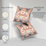 Custom Name Cute Koala Bears with Stars Peach Background Pattern Square Filled Cushion Throw Pillow Sofa Bed Home Decor Zip Washable UK Made