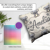 Custom Name Cute Koala Bears with Stars Beige Background Pattern Square Filled Cushion Throw Pillow Sofa Bed Home Decor Zip Washable UK Made