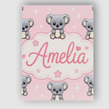 Personalised Name Cute Koala Bears with Custom  Modern Room Accent Elegant Feature Canvas Wall Art Print Decor Picture Ready to Hang