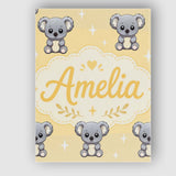 Personalised Name Cute Koala Bears with Custom  Modern Room Accent Elegant Feature Canvas Wall Art Print Decor Picture Ready to Hang