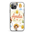 Cute Farm Tractor Duck Girl with Clouds White Custom Name Protective Phone Case Mobile Cover Durable Everyday Smartphone Shock Resistant