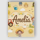 Personalised Name Cute Farm Tractor Duck Custom  Unique Gift Idea Elegant Feature Canvas Wall Art Print Decor Picture Ready to Hang