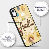 Cute Farm Tractor Duck Girl with Clouds Beige Custom Name Protective Phone Case Mobile Cover Durable Everyday Smartphone Shock Resistant