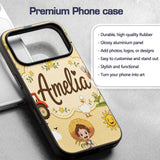Cute Farm Tractor Duck Girl with Clouds Beige Custom Name Protective Phone Case Mobile Cover Durable Everyday Smartphone Shock Resistant