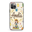 Cute Farm Animals Girl Pig Cow Chicken Cream Custom Name Protective Phone Case Mobile Cover Durable Everyday Smartphone Shock Resistant