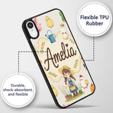 Cute Farm Animals Girl Pig Cow Chicken Cream Custom Name Protective Phone Case Mobile Cover Durable Everyday Smartphone Shock Resistant