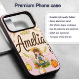 Cute Farm Animals Girl Pig Cow Chicken Soft Pink Custom Name Protective Phone Case Mobile Cover Durable Everyday Smartphone Shock Resistant