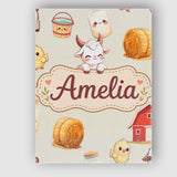 Personalised Name Cute Farm Goat Barn Hay Custom  Unique Gift Idea Elegant Feature Canvas Wall Art Print Decor Picture Ready to Hang