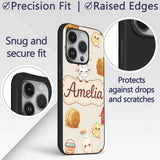 Cute Farm Goat Barn Hay Bale Chick Milk Bucket Custom Name Protective Phone Case Mobile Cover Durable Everyday Smartphone Shock Resistant