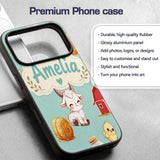 Cute Farm Goat Barn Hay Bale Chick Milk Bucket Custom Name Protective Phone Case Mobile Cover Durable Everyday Smartphone Shock Resistant