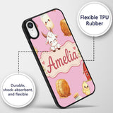 Cute Farm Goat Barn Hay Bale Chick Milk Bucket Custom Name Protective Phone Case Mobile Cover Durable Everyday Smartphone Shock Resistant