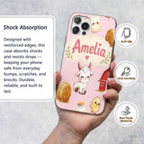 Cute Farm Goat Barn Hay Bale Chick Milk Bucket Custom Name Protective Phone Case Mobile Cover Durable Everyday Smartphone Shock Resistant