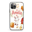 Cute Farm Goat Barn Hay Bale Chick Milk Bucket Custom Name Protective Phone Case Mobile Cover Durable Everyday Smartphone Shock Resistant