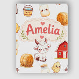 Personalised Name Cute Farm Goat Barn Hay Custom  Unique Gift Idea Elegant Feature Canvas Wall Art Print Decor Picture Ready to Hang