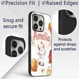 Cute Farm Goat Barn Hay Bale Chick Milk Bucket Custom Name Protective Phone Case Mobile Cover Durable Everyday Smartphone Shock Resistant