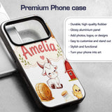 Cute Farm Goat Barn Hay Bale Chick Milk Bucket Custom Name Protective Phone Case Mobile Cover Durable Everyday Smartphone Shock Resistant