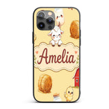 Cute Farm Goat Barn Hay Bale Chick Milk Bucket Custom Name Protective Phone Case Mobile Cover Durable Everyday Smartphone Shock Resistant