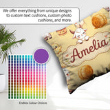 Custom Name Farm Goat Barn Hay Bale Chick Milk Bucket Background Square Filled Cushion Throw Pillow Sofa Bed Home Decor Zip Washable UK Made