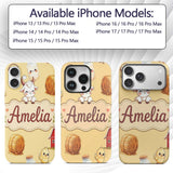 Cute Farm Goat Barn Hay Bale Chick Milk Bucket Custom Name Protective Phone Case Mobile Cover Durable Everyday Smartphone Shock Resistant